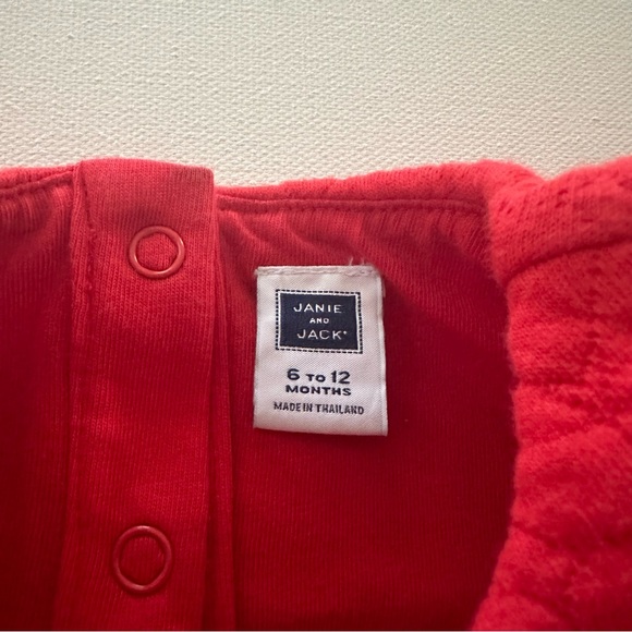 Janie and Jack 6-12 Months Baby Girl Red Quilted Heart Outfit Valentines Day - Picture 4 of 5